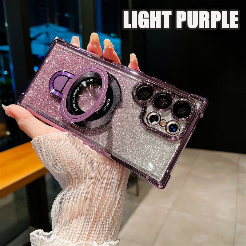 🌿 Suitable For Samsung Series Electroplated Magnetic Gradient Glitter Mobile Phone Cases