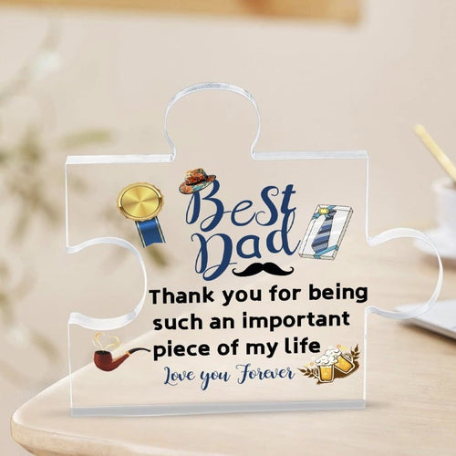 🧩Father's Day Transparent Acrylic Puzzle Ornament - Home Desk Decoration