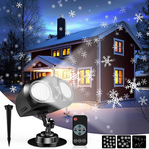 Christmas LED Projector Lights, UPGRADED Owl-shape Dual-lens Christmas Snowflake Projector Lights