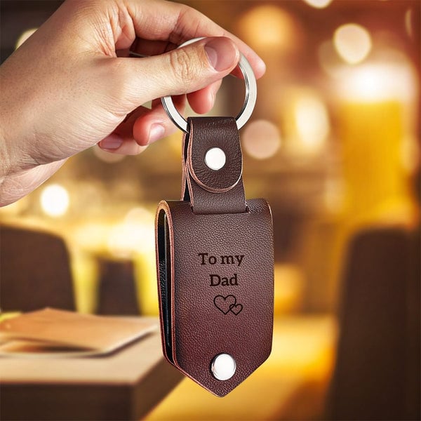 💖Valentine's Day hot sale✨Gift to Husband-Customized Leather Photo Text Keychain