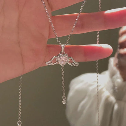 💖Pink Angel Wings Necklace