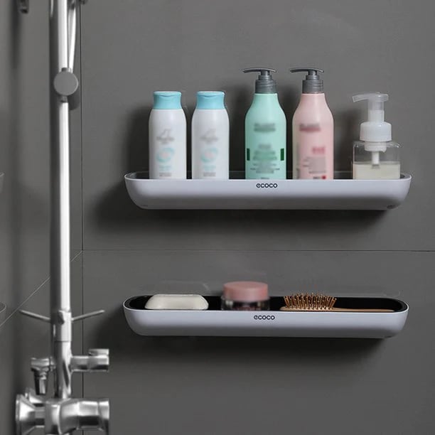 🚿EasyMount Bathroom Storage Shelf - No Drilling Required