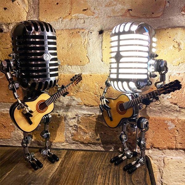 🔥LAST DAY 48% OFF🎁🔥Vintage Metal Microphone Robot Desk Lamp🎸