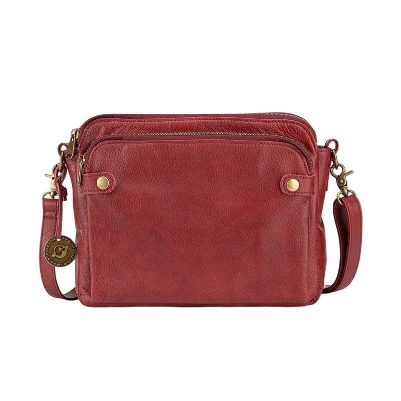 Three-Layer Leather Crossbody Shoulder & Clutch Bag