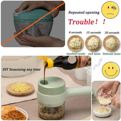 Best kitchen Tool💝 4 In 1 Handheld Electric Vegetable Cutter Set