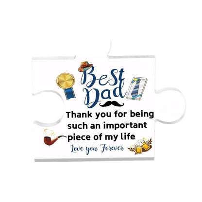 🧩Father's Day Transparent Acrylic Puzzle Ornament - Home Desk Decoration