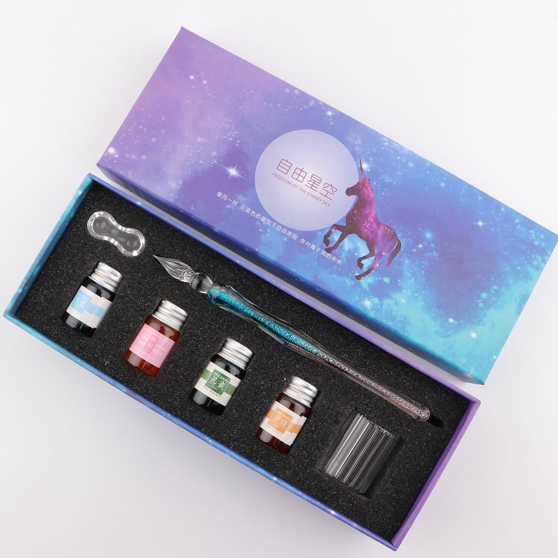 Calligraphy Glass Dip Pen Ink Set