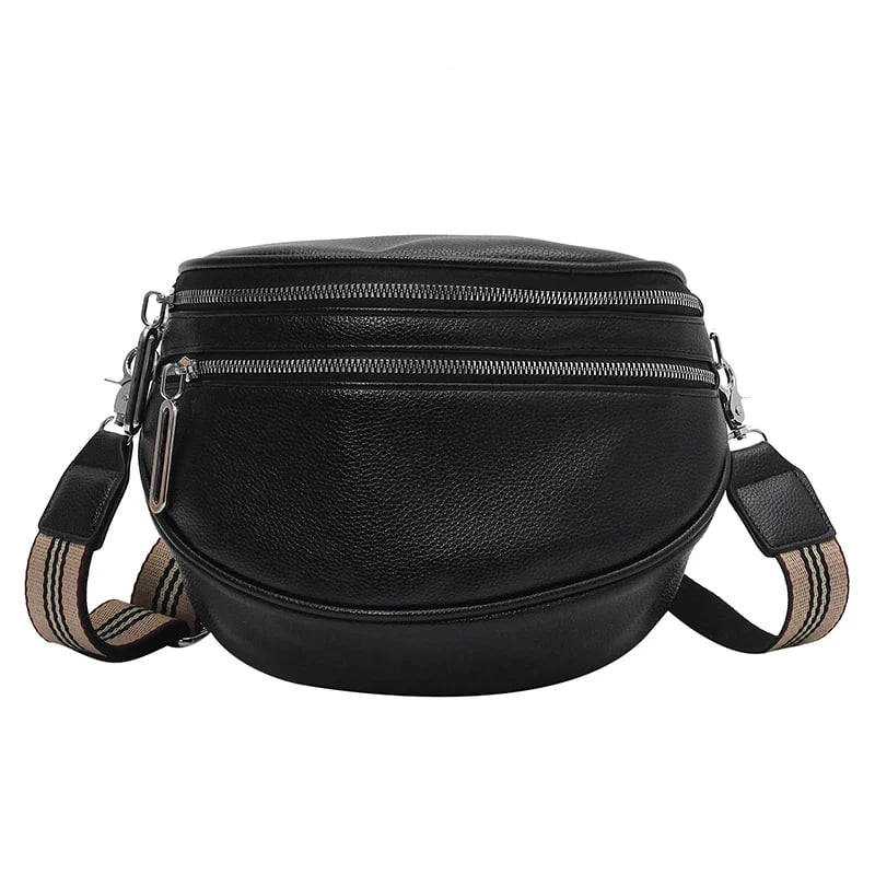 Multi-Pocket Solid Crossbody Bag