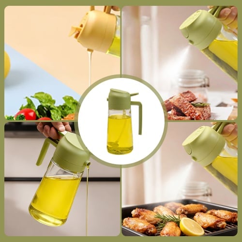 2-in-1 Glass Oil Spray and Pour Bottle