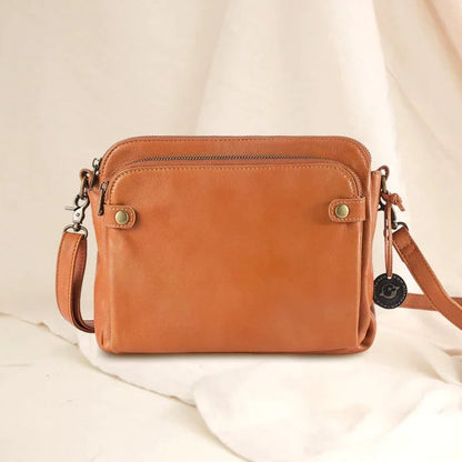 Three-Layer Leather Crossbody Shoulder & Clutch Bag