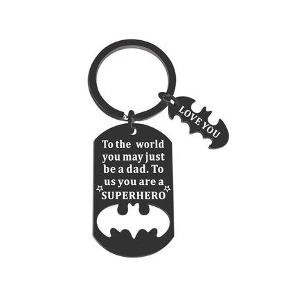 Fathers Gifts Dad Birthday Keychain for Daddy Step Dad to Be Husband from Daughter Son Wife Kids