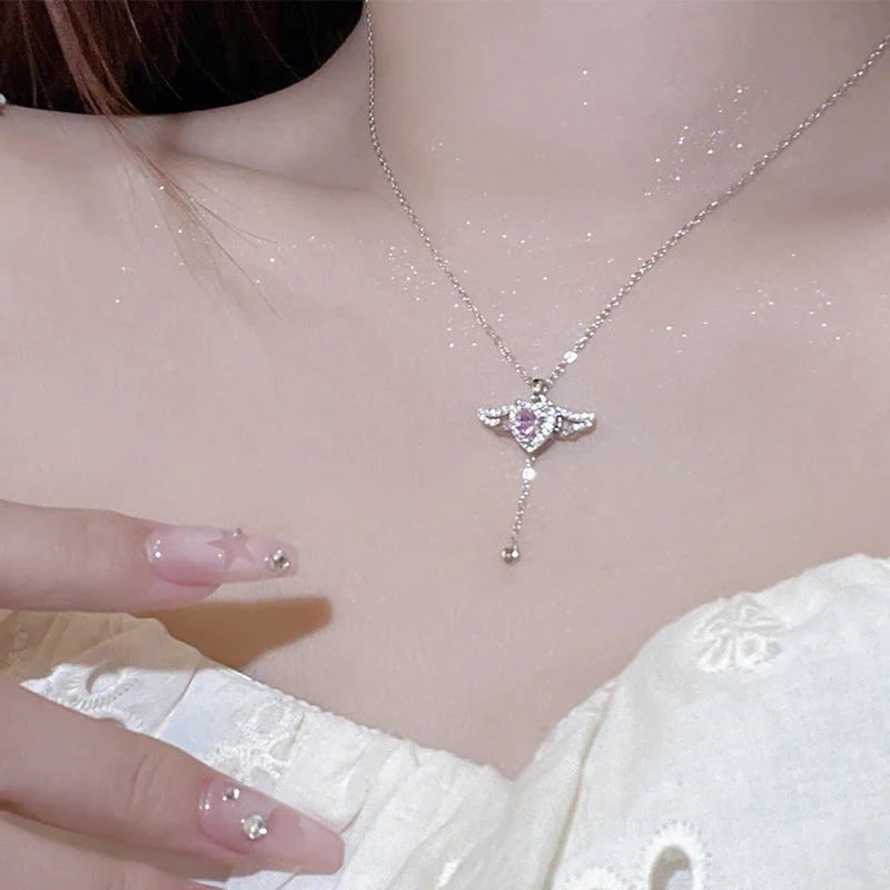 💖Pink Angel Wings Necklace