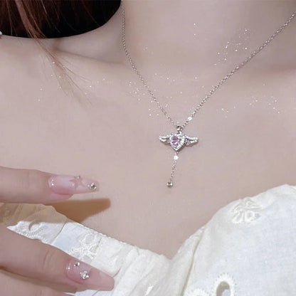 💖Pink Angel Wings Necklace