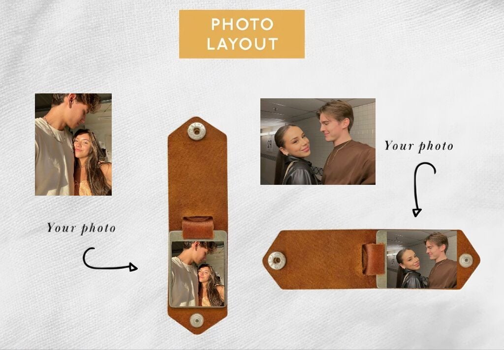💖Valentine's Day hot sale✨Gift to Husband-Customized Leather Photo Text Keychain