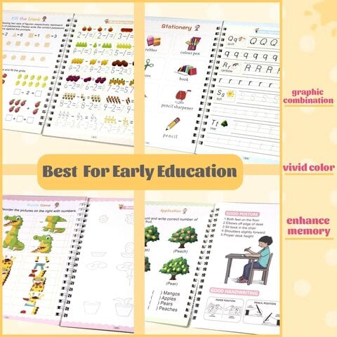 🔥🔥Magical Handwriting Reusable Book (1 Set Of 4 Books)