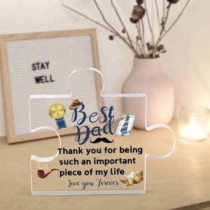 🧩Father's Day Transparent Acrylic Puzzle Ornament - Home Desk Decoration