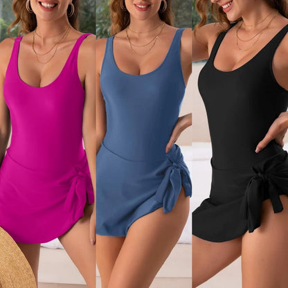 ☀️Summer Hot Sale 48% OFF🔥Women's Tummy Control One Piece Swimsuit With Skirt🌊