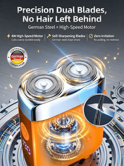 Shave, Cut & Remove Hair in 1 Second — German Precision Dual-Head Pocket Shaver for the Whole Family