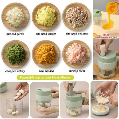 Best kitchen Tool💝 4 In 1 Handheld Electric Vegetable Cutter Set