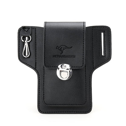 👛Vintage Leather Belt Bag Cell Phone Loop Leather Case Men's Belt Bag Cell Phone Bag Wallet
