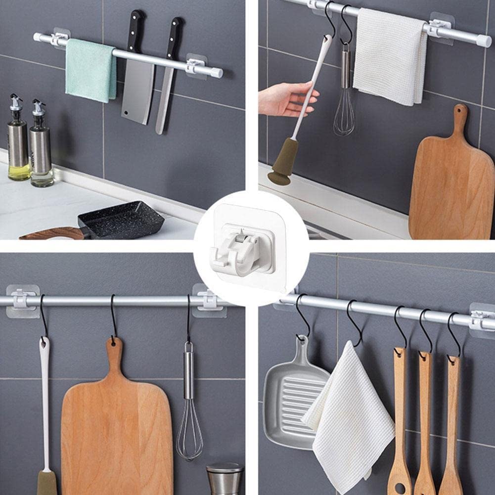 Nail-Free Adjustable Curtain Rod Hooks (Set of 2)