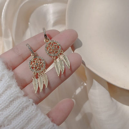 Dreamcatcher Crystal Charm Earrings