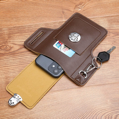 👛Vintage Leather Belt Bag Cell Phone Loop Leather Case Men's Belt Bag Cell Phone Bag Wallet